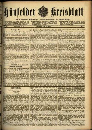 Ausgabe vom Donnerstag, den 29. Mai 1913.
