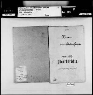 Brenz-Bergenweiler: Pfarrberichte und Pfarrbeschreibungen