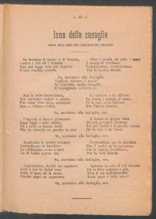 Inno della canaglia : (Aria dell'inno dei lavoratori italiani)