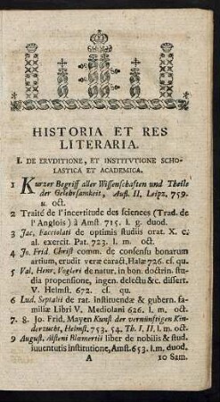 Historia et res Literaria