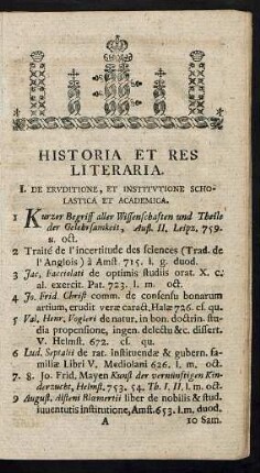 Historia et res Literaria