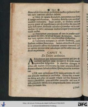 Caput V. De Dolore arthritico.