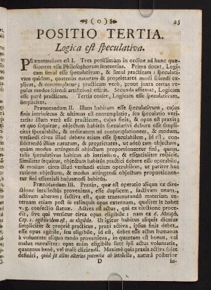 25-33, Positio Tertia. Logica est Speculativa