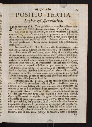 25-33, Positio Tertia. Logica est Speculativa