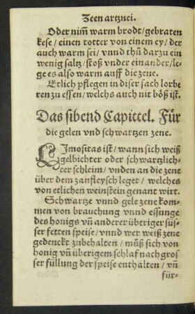 Das sibend Capittel. Für die gelen und schwartzen zene.