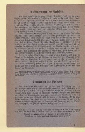 Vorbemerkungen des Verlegers
