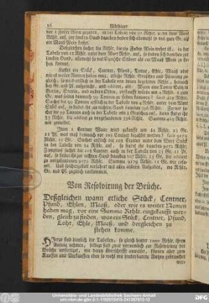 Von Resolvirung der Brüche.