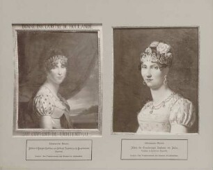 oben: Großherzogin Stephanie von Baden, Gemälde eines unbekannten Malers unten: Königin Hortense von Holland, Gemälde eines unbekannten Malers