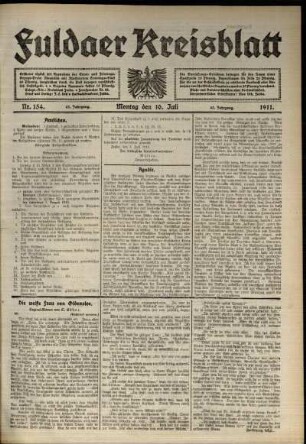 Ausgabe vom Montag, den 10. Juli 1911.