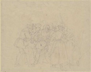 Zu Shakespeares "Die lustigen Weiber von Windsor", Blatt 12, 5. Akt, 4. Szene: Falstaff erfährt den Trug im Wald