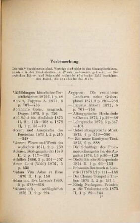 Inhaltsverzeichniss der Sitzungsberichte der philosophisch-philologischen und historischen Classe der K.B. Akademie der Wissenschaften, [1]. Jahrgang 1871 - 1885