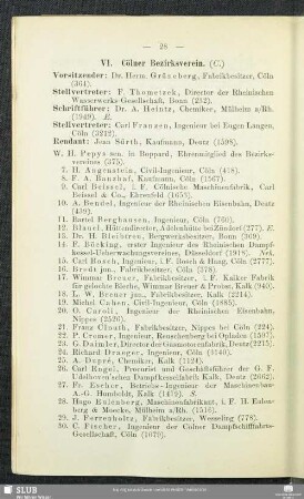 VI. Cölner Bezirksverein.