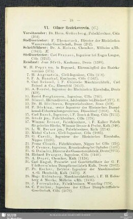 VI. Cölner Bezirksverein.