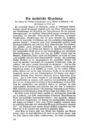 Die natürliche Erziehung : (Fortsetzung von Seite 229)