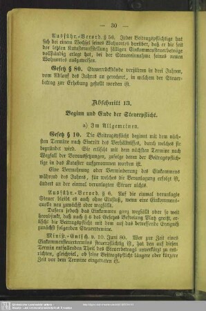 Abschnitt 13. Beginn und Ende der Steuerpflicht