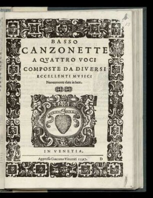 Canzonette a quattro voci. Basso