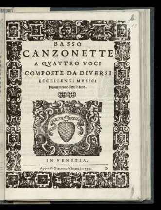 Canzonette a quattro voci. Basso