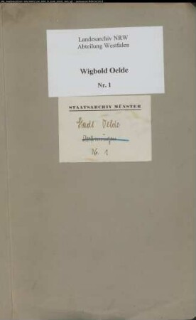 Rechnungen des Wigbolds Oelde