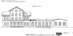 Schwenningen (Neckar): Umbau und Erweiterung des Empfangsgebäudes, Zufahrtseite Empfangsgeb.