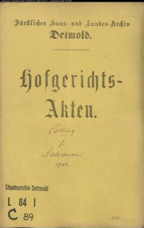 Cölling, Johann Jürgen gegen Joh. Hermann Sielemann zu Pottenhausen - Brautschatz