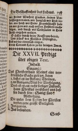735-749, Das Christentum scheinet eine verdrießliche Sache...