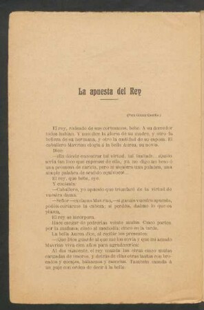 La apuesta del Rey