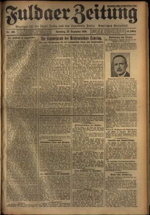 Erste Ausgabe vom Samstag, den 22. Dezember 1928.