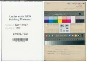 Entnazifizierung Paul Simons , geb. 16.05.1902 (Buchhalter)