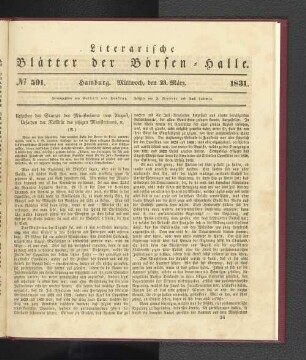 No 591. Hamburg. Mittwoch, den 23. März. 1831.