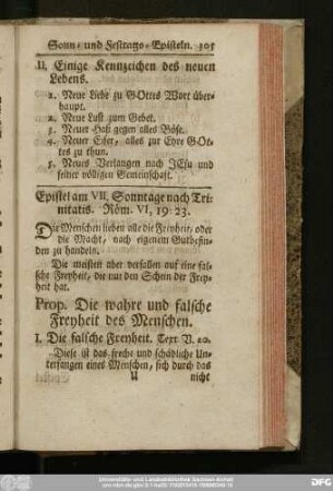 Epistel am VII. Sonntage nach Trinitatis. Röm. VI, 19 - 23.