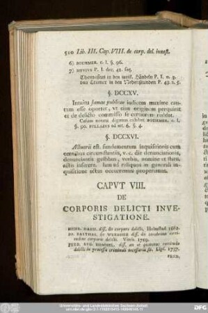 Caput VIII. De Corporis Delicti Investigatione.