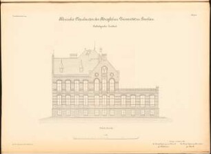 Universität Breslau Medizinische Institute an der Maxstraße. Pathologisches Institut: Östliche Ansicht 1:100