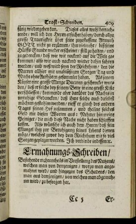 Ermahnungs-Schreiben.
