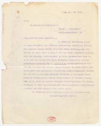 Brief an Ignaz Waghalter : 28.05.1921