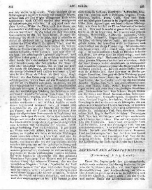 [Einführung in die Rubrik:] Beyträge zur Alterthumskunde.