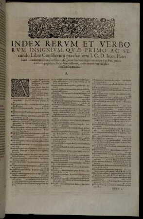 Index Rerum Et Verborum Insignium [...]