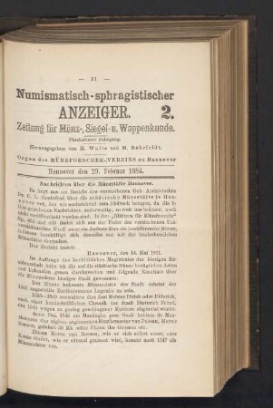 2. 29. Februar 1884