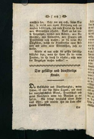 108-112, Der gefällige und dienstfertige Knabe