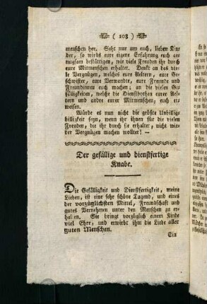108-112, Der gefällige und dienstfertige Knabe