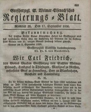 Nr. 26 : 17. September 1836