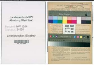Entnazifizierung Elisabeth Ehlenbroecker , geb. 02.07.1904 ()