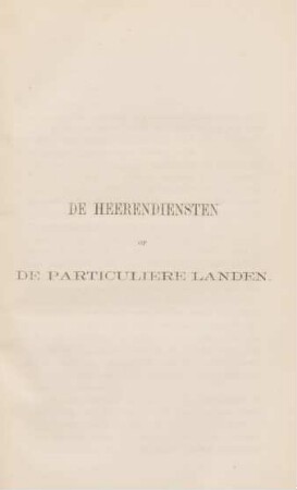 De heerendiensten op particuliere landen