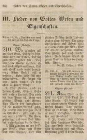 III. Lieder von Gottes Wesen und Eigenschaften