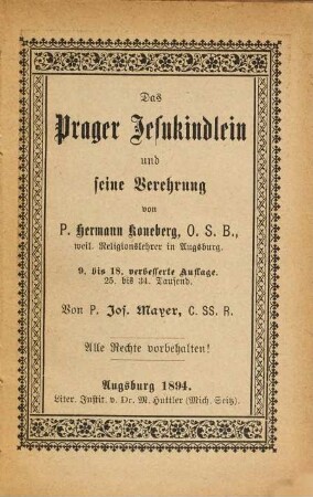 Das Prager Jesukindlein und seine Verehrung