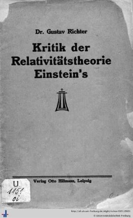Kritik der Relativitätstheorie Einsteins
