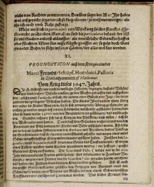 XI. Prognosticon auß dem Kriegscalender ... Vom Krieg dieses 1647. Jahrs