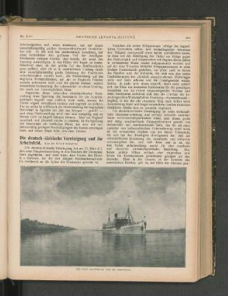 Die deutsch-türkische Vereinigung und ihr Arbeitsfeld.