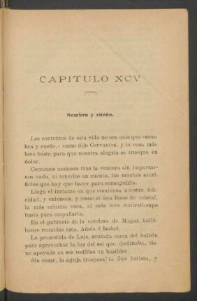 Capítulo XCV - Sombra y sueño.