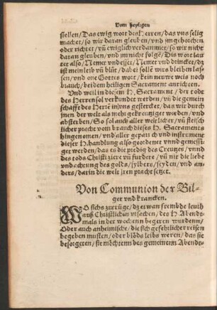 Von Communion der Bilger und krancken.