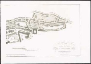 Fürstlicher Park, Sondershausen: Lageplan (aus: Architektonisches Album, Bd. 1, H.6, hrsg.v. Stüler, Knoblauch, Salzenberg, Strack, Runge, 1840)